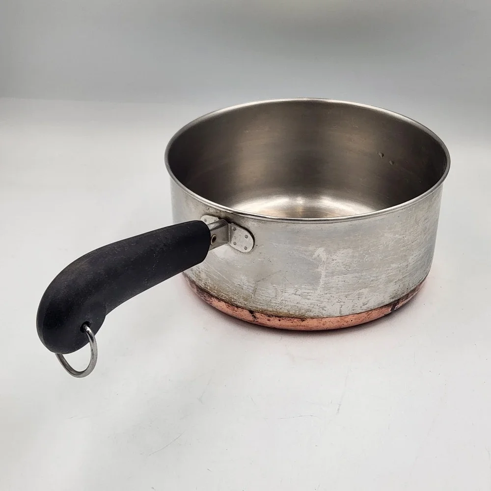 Vintage Revere Ware 2 Quart Saucepan 87 Clinton IL Copper Bottom USA 7 Inch